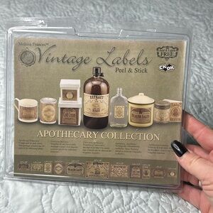 Vintage labels peel and stick Melissa Francis apothecary collection brand new